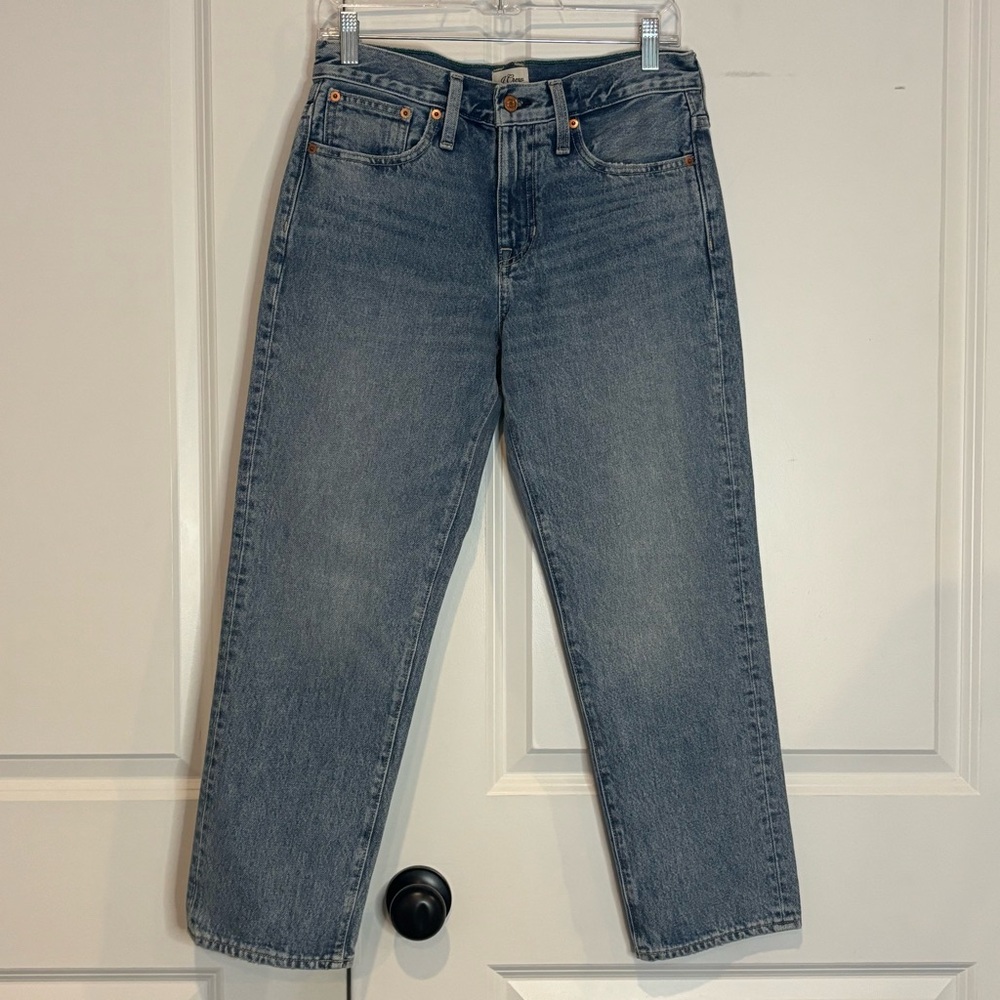 J. Crew Slouchy Boyfriend Jean Cotton Straight Leg Ankle 25P